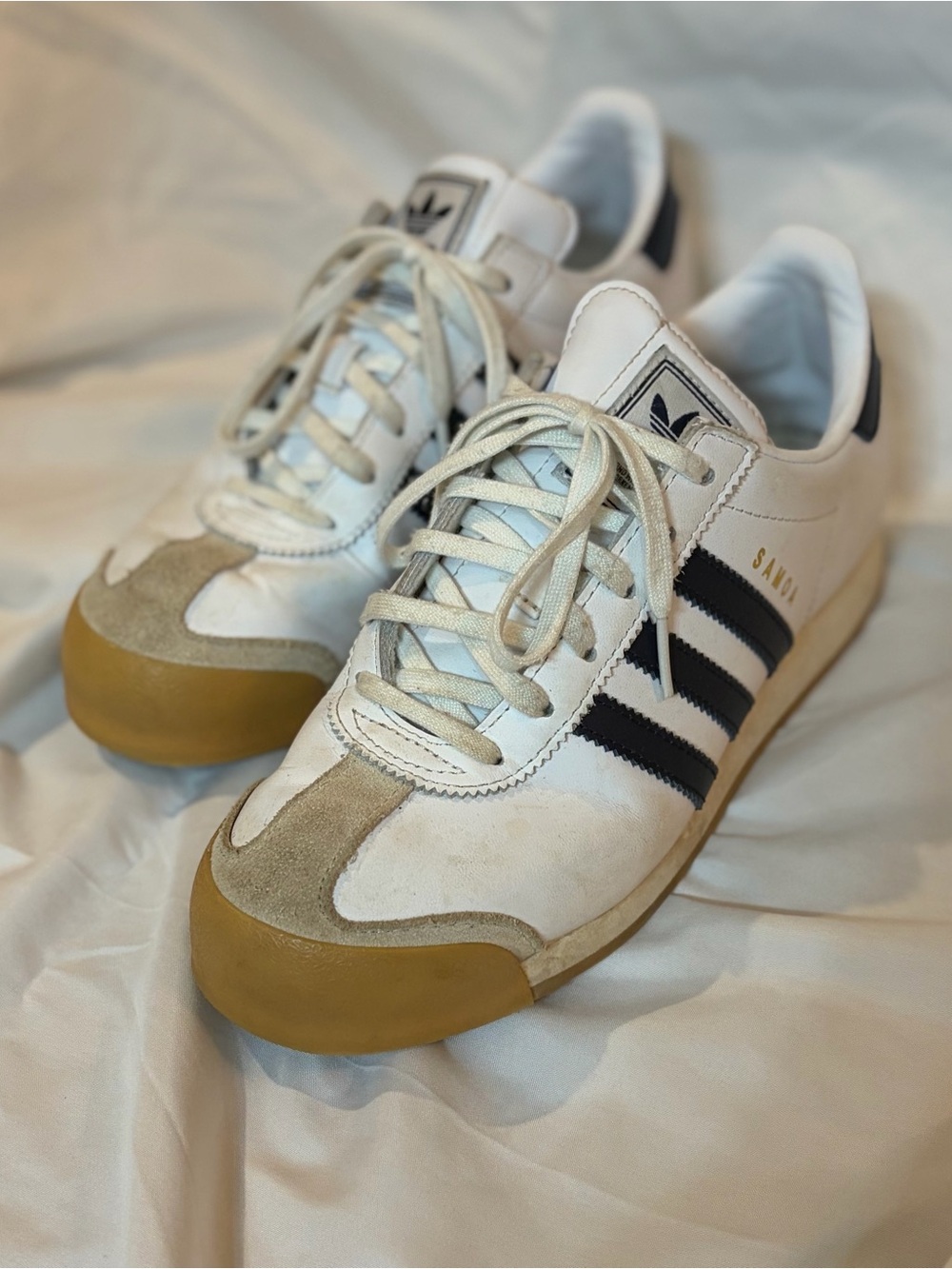 adidas Samoa White Black with Gum Toe Sneakers